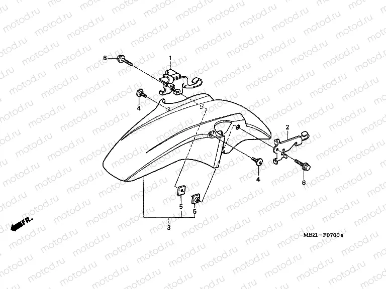 F-7 FRONT FENDER (CB600F2 / F22 / 3/4)