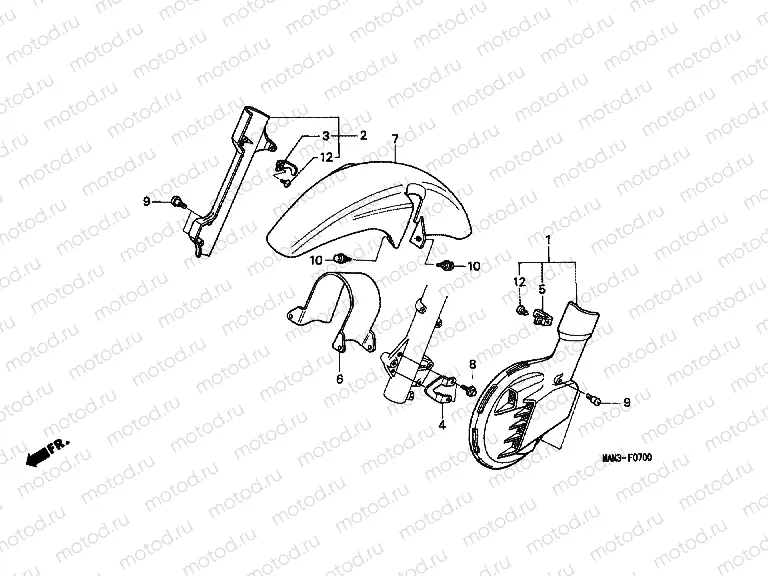 F-7 FRONT FENDER / FRONT WHEEL COVER