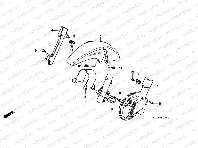 F-7 FRONT FENDER / FRONT WHEEL COVER