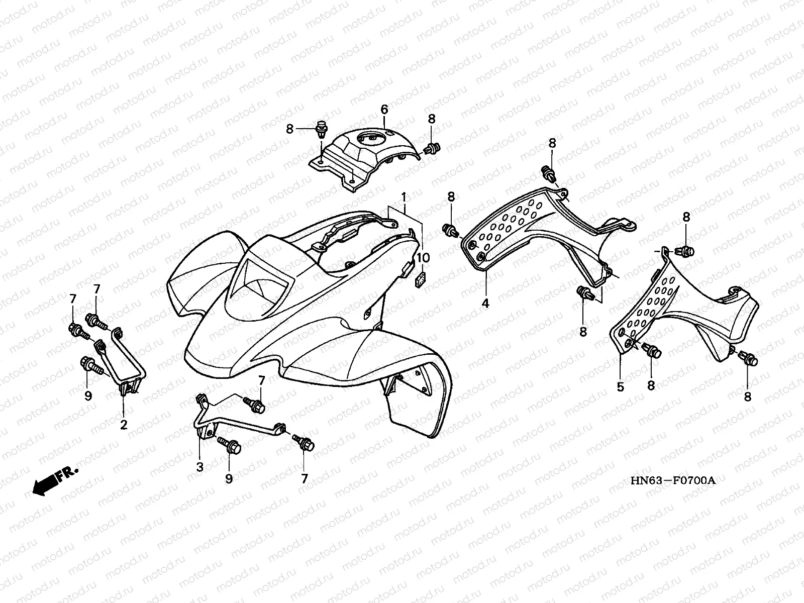 F-7 FRONT FENDER (TRX250EX1/2/3/4/5)