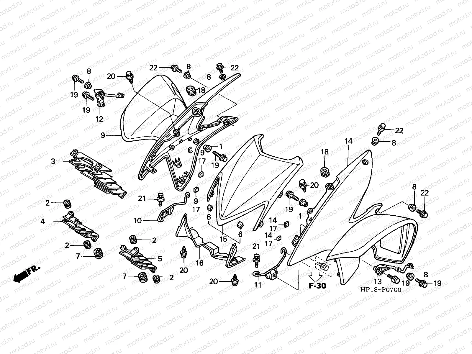 F-7 FRONT FENDER (TRX450R4,5)