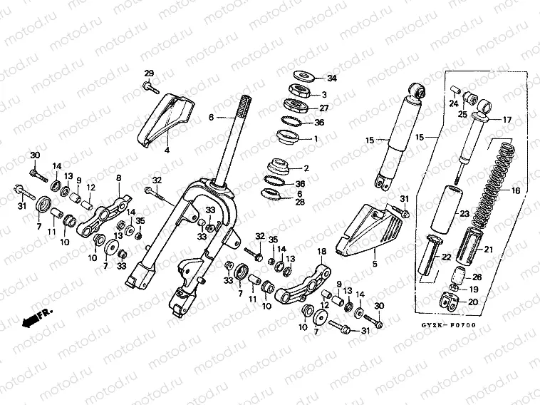 F-7 FRONT FORK / FRONT COVER