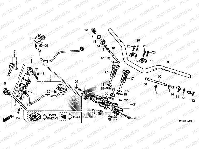 F-7 HANDLE PIPE & TOP BRIDGE