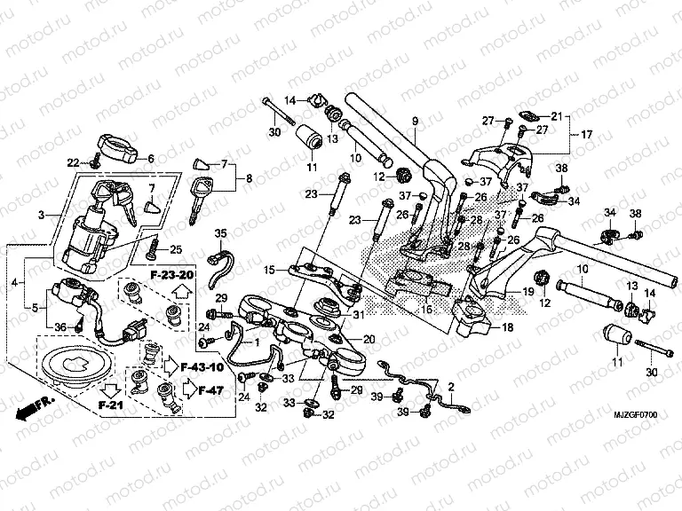 F-7 HANDLE PIPE / TOP BRIDGE