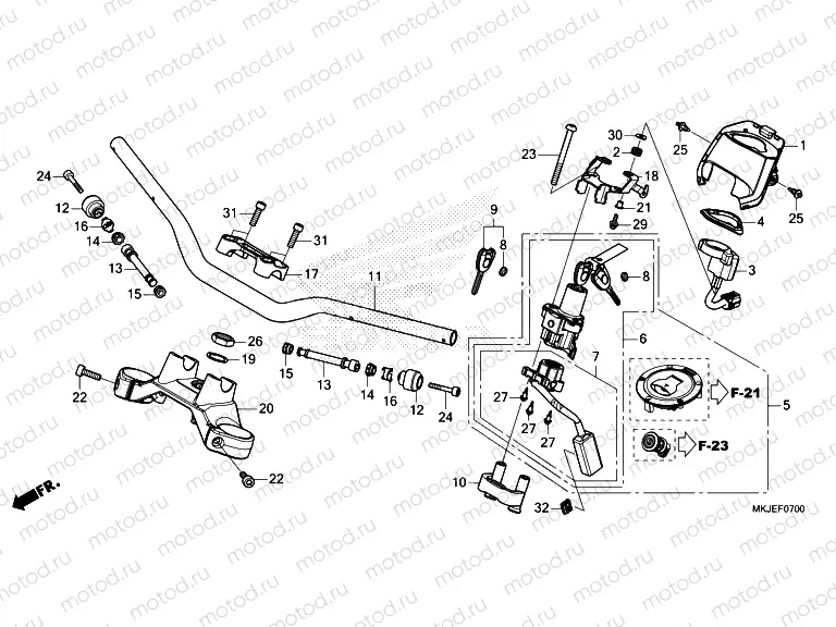 F-7 HANDLE PIPE & TOP BRIDGE