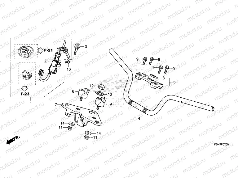 F-7 HANDLE PIPE & TOP BRIDGE
