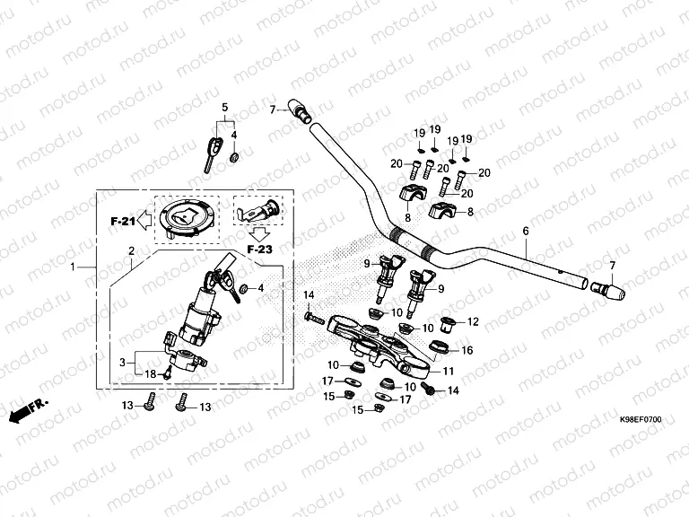 F-7 HANDLE PIPE & TOP BRIDGE