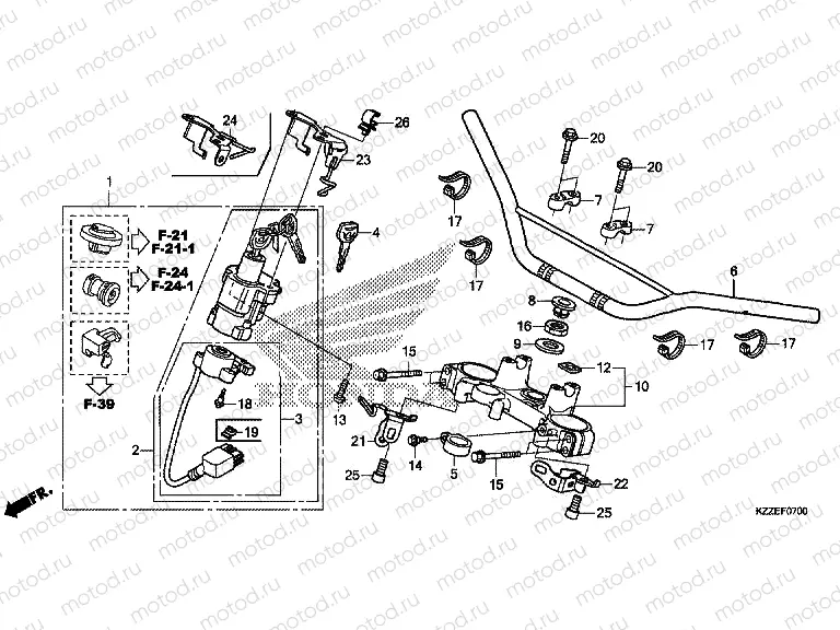 F-7 HANDLE PIPE / TOP BRIDGE