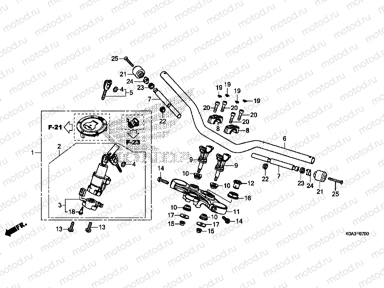 F-7 HANDLE PIPE & TOP BRIDGE