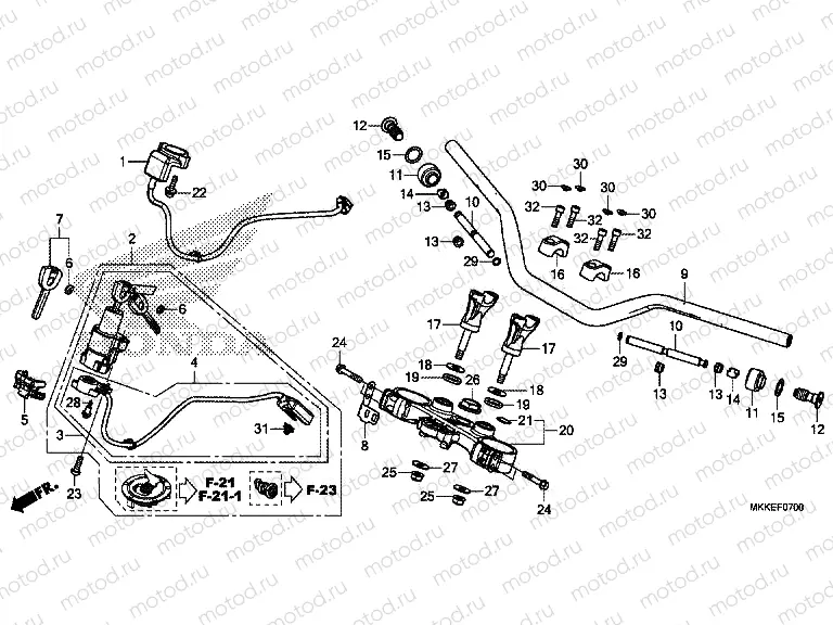 F-7 HANDLE PIPE/TOP BRIDGE