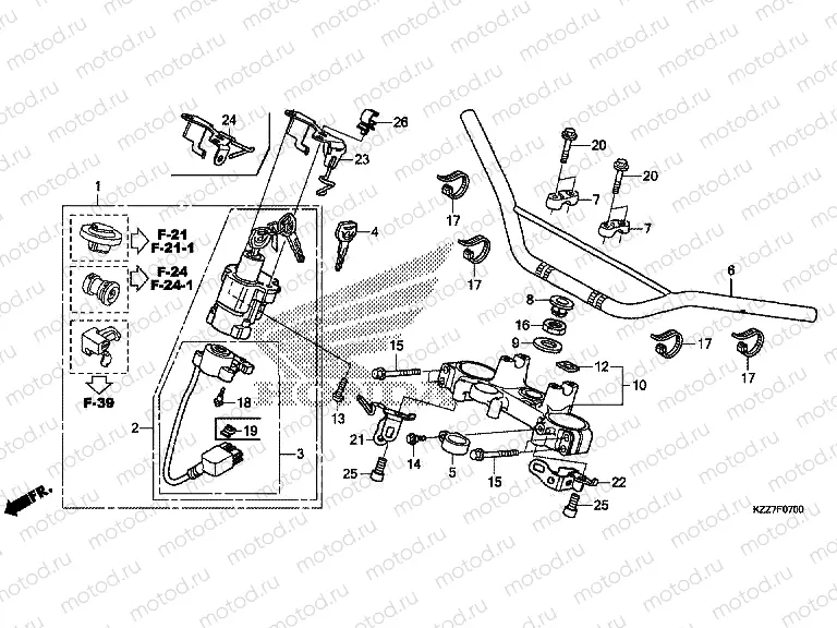 F-7 HANDLE PIPE/TOP BRIDGE