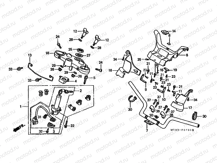 F-7 STEERING BAR PIPE / UPPER BRIDGE