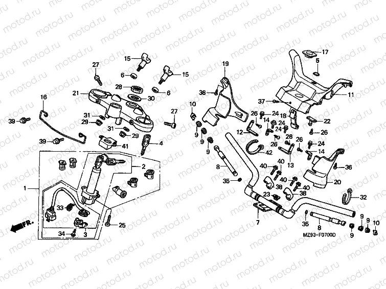 F-7 STEERING BAR PIPE / UPPER BRIDGE