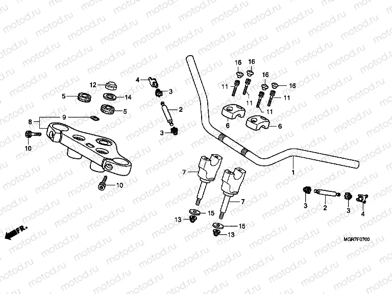 F-7 STEERING BAR PIPE / UPPER BRIDGE