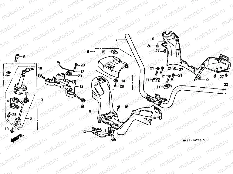 F-7 STEERING BAR PIPE / UPPER BRIDGE