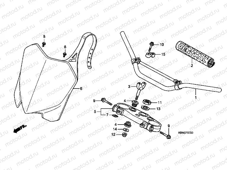 F-7 STEERING BAR PIPE / UPPER BRIDGE