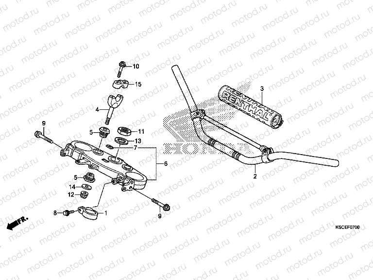 F-7 STEERING BAR PIPE / UPPER BRIDGE