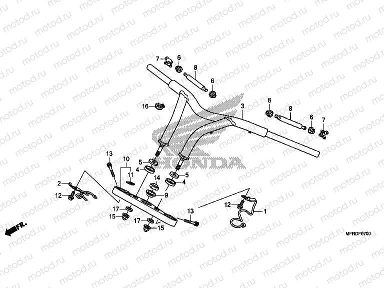 F-7 TIE ROD TUBE / UPPER AXLE (VT1300CR)