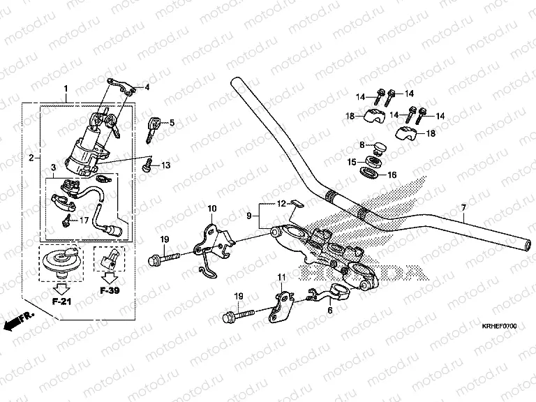 F-7 TIE ROD TUBE / UPPER AXLE (XR125LEK / LK)