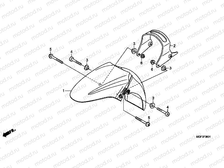 F-8-1 FRONT FENDER (FJS600A9-2KO / FJS600AB / PC)