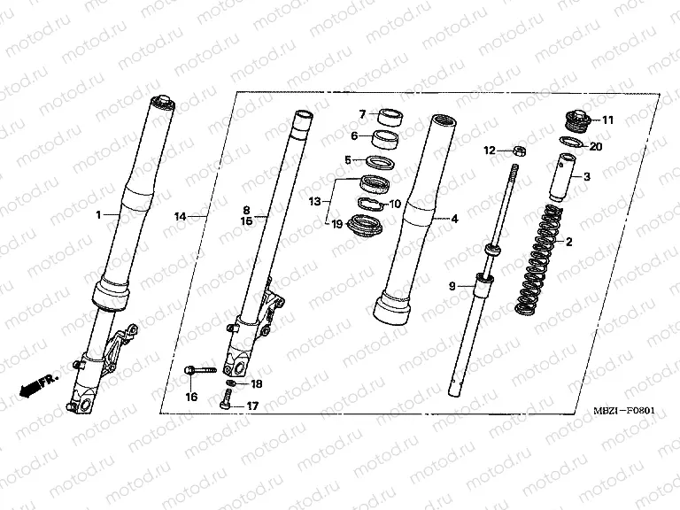 F-8-1 FRONT FORK (CB600F5 / 6)