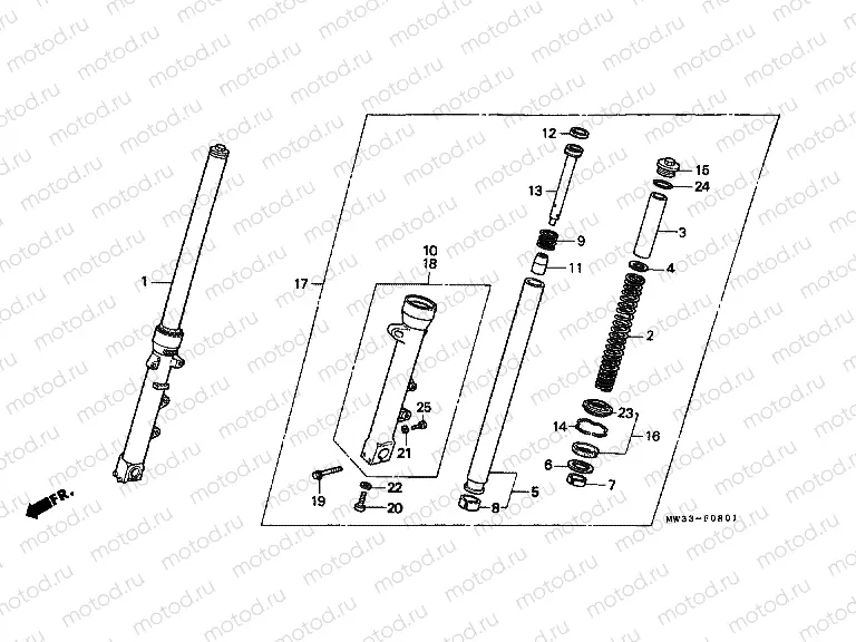 F-8-1 FRONT FORK (CB750F2)