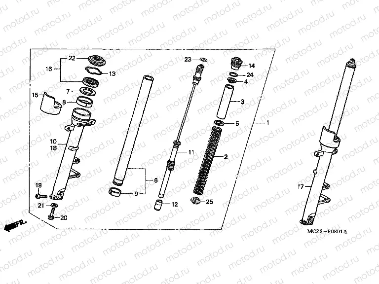 F-8-1 FRONT FORK (CB900F4 / 5/6/7)