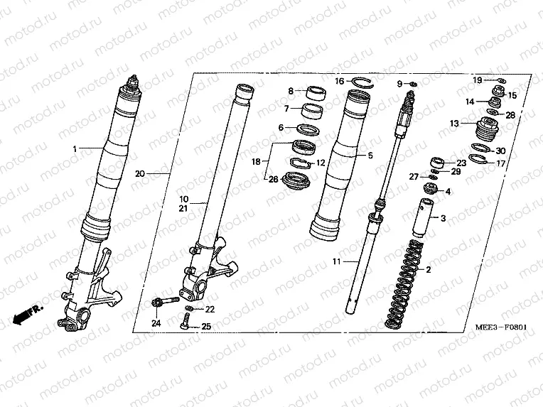 F-8-1 FRONT FORK (CBR600RR5 / 6)
