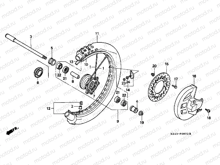F-8-2 FRONT WHEEL (CR125RS / RT / RV)