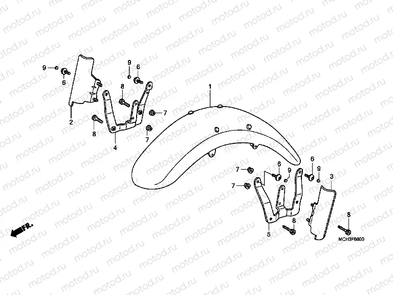 F-8 FRONT FENDER