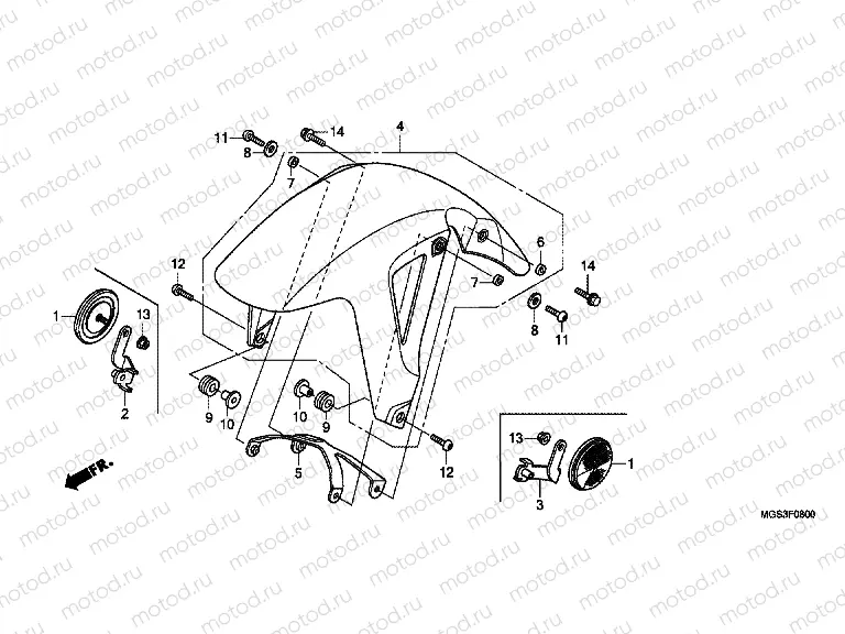 F-8 FRONT FENDER