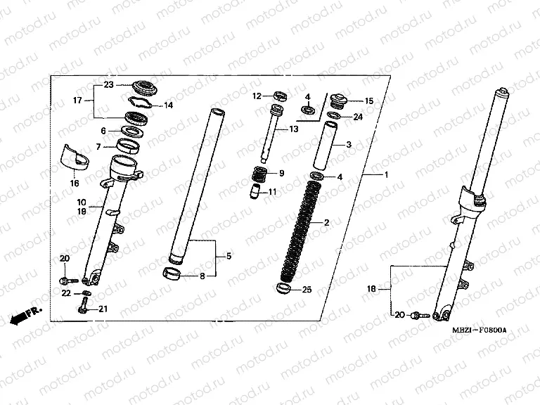F-8 FRONT FORK (CB600F2 / F22 / 3/4)