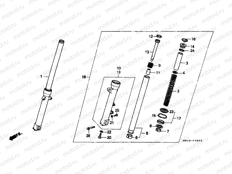 F-8 FRONT FORK (CB750)