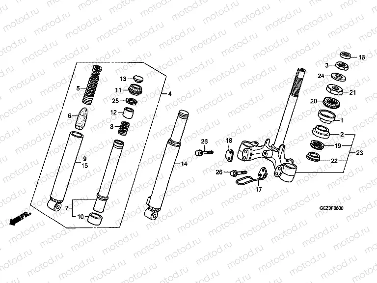 F-8 FRONT FORK / FRONT COVER