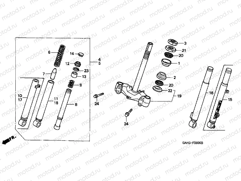 F-8 FRONT FORK / STEERING WHEEL