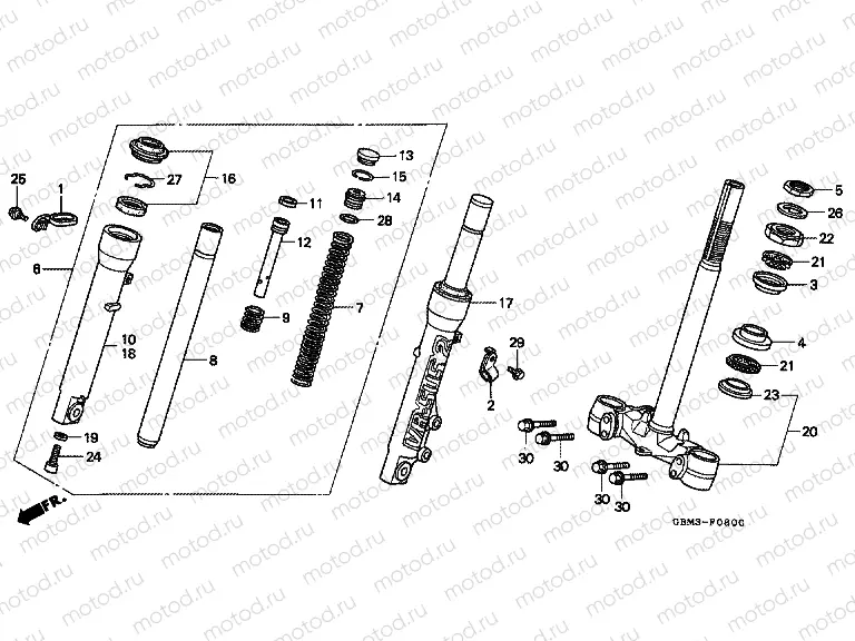 F-8 FRONT FORK / STEERING WHEEL