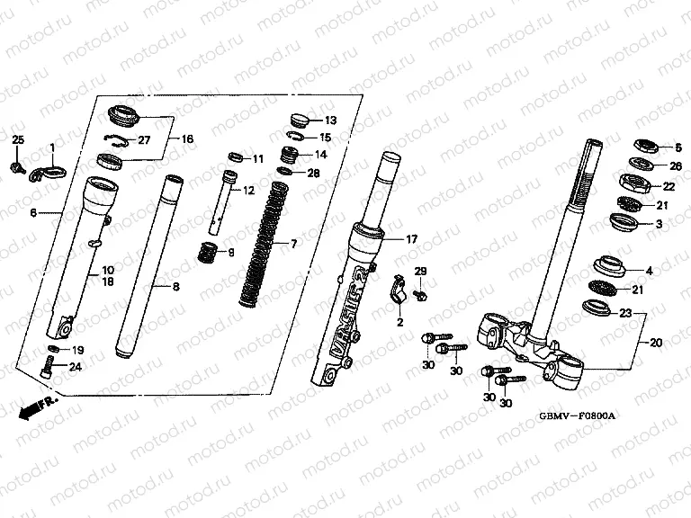 F-8 FRONT FORK / STEERING WHEEL
