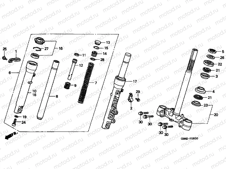 F-8 FRONT FORK / STEERING WHEEL