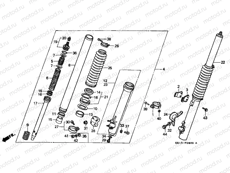 F-8 FRONT FORK (XR250RE / RF)