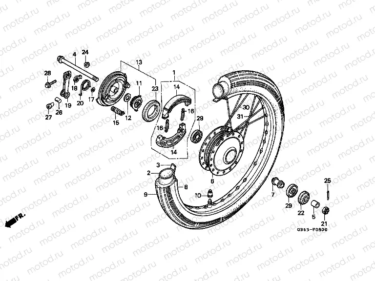 F-8 FRONT WHEEL / PANEL
