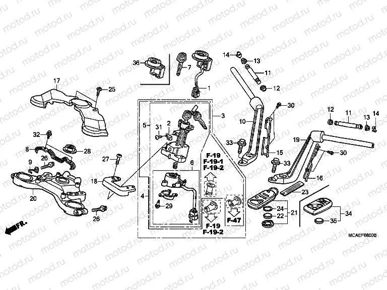 F-8 HANDLE PIPE / TOP BRIDGE
