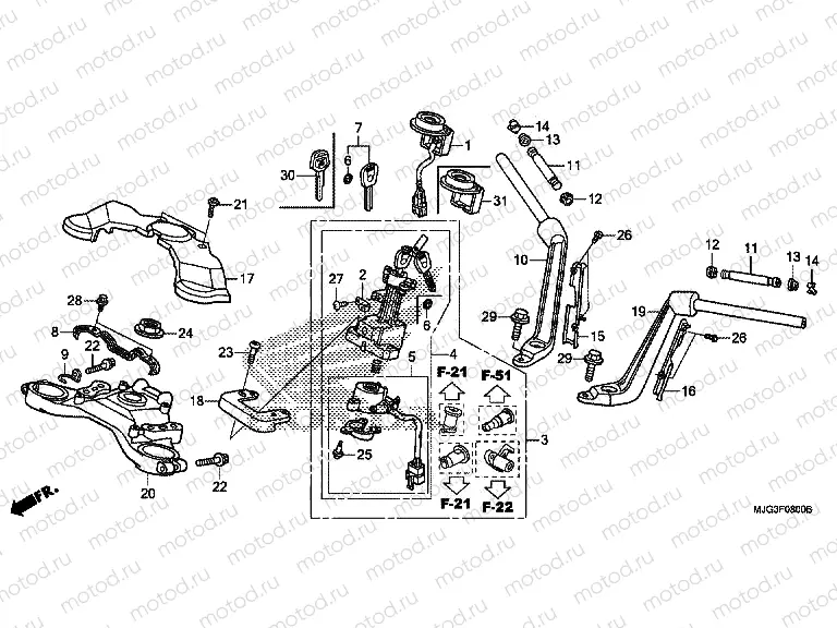 F-8 HANDLE PIPE / TOP BRIDGE
