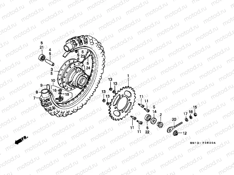 F-8 REAR WHEEL