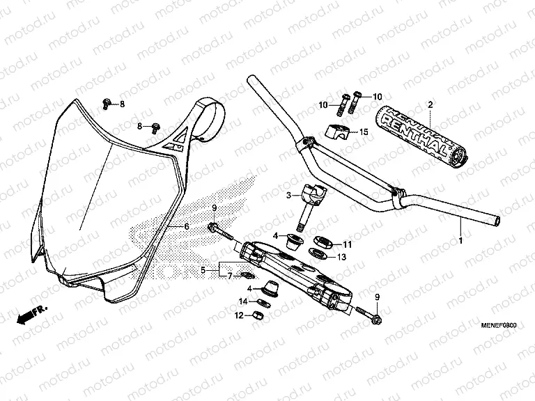 F-8 STEERING BAR PIPE / UPPER BRIDGE