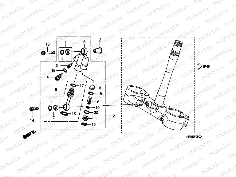 F-8 STEERING COLUMN SHOCK ABSORBER