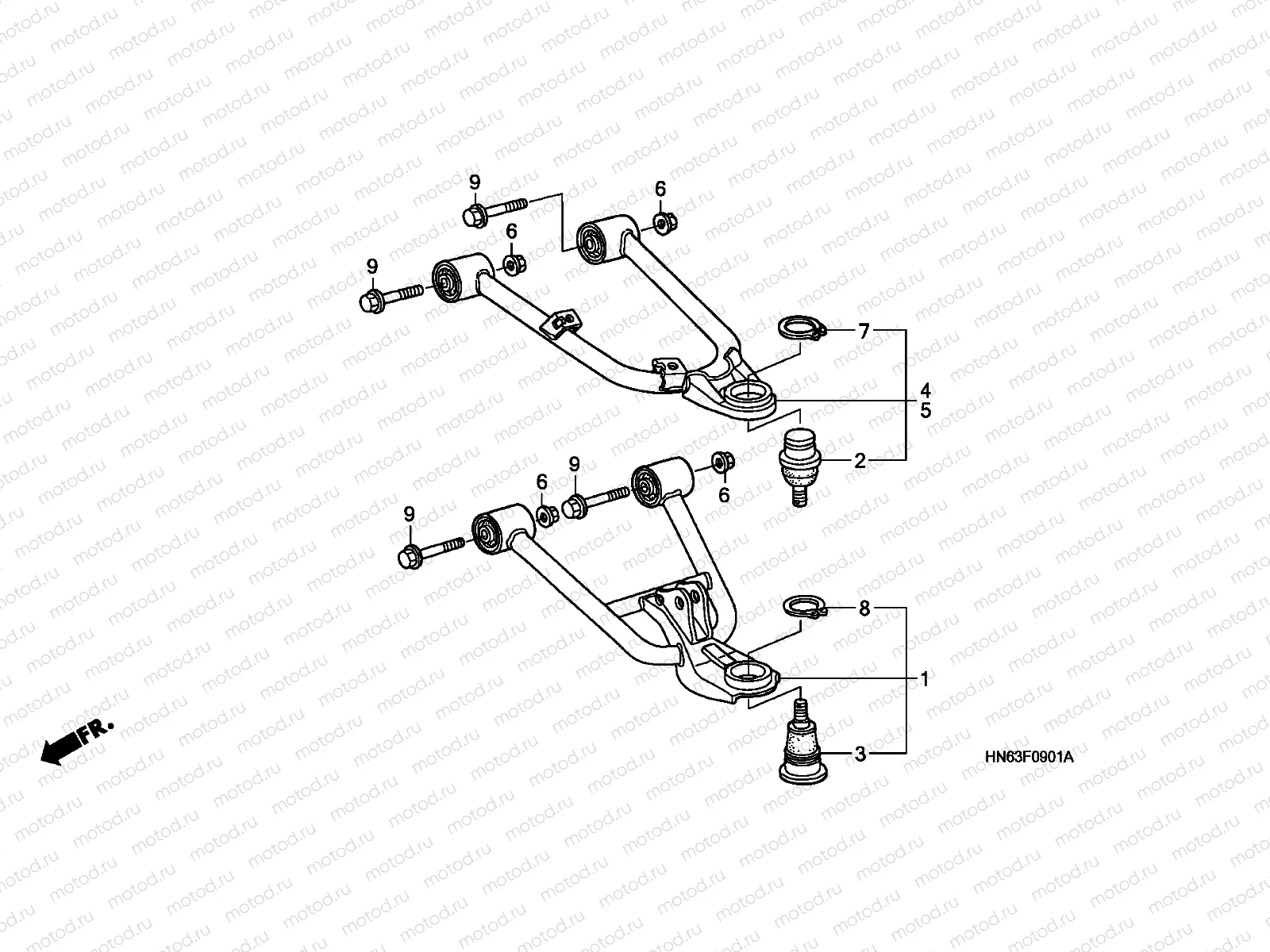 F-9-1 FRONT ARM (TRX250EX6/7/8)