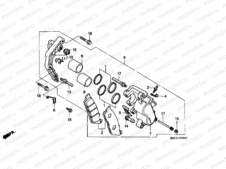 F-9-1 FRONT BRAKE CALIPER
