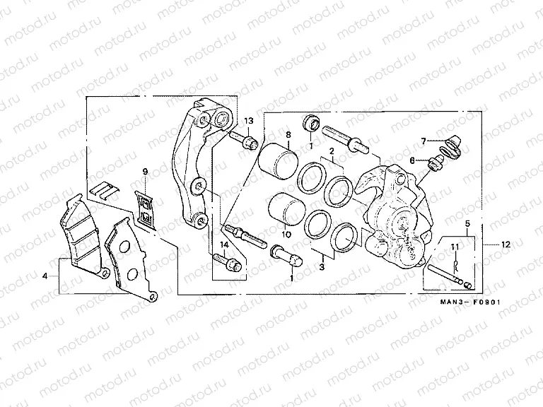 F-9-1 FRONT BRAKE CALIPER (2)
