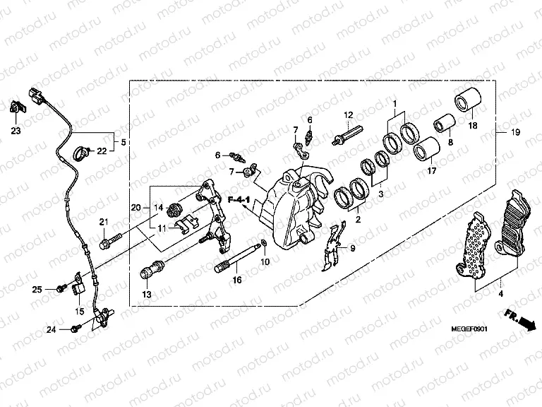F-9-1 FRONT BRAKE CALIPER (ABS)