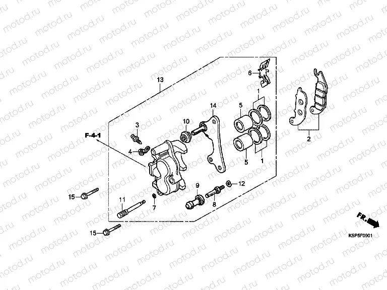F-9-1 FRONT BRAKE CALIPER (CBF150MC)
